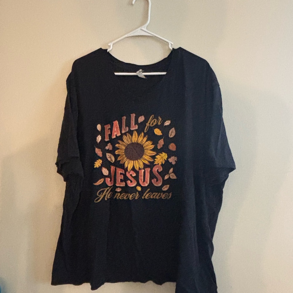 Fall for Jesus Graphic Tee with Sunflower Design